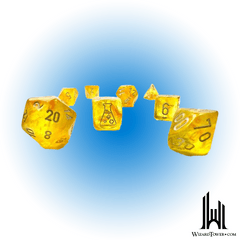 Borealis - Polyhedral 7-Die Set - Canary / White Luminary